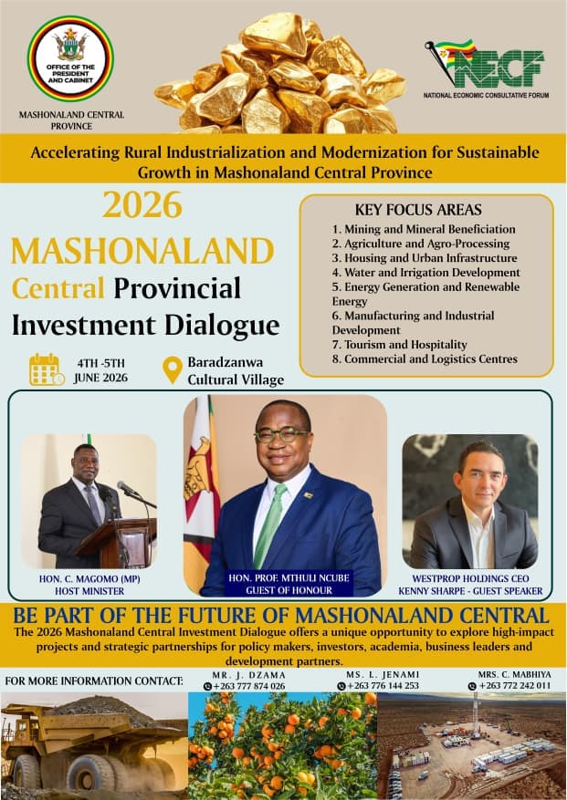2026 MASHONALAND CENTRAL PROVINCIAL INVETSMENT DIALOGUE